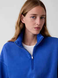 VintageSoft Oversized Half-Zip Wedge Pullover - Admiral blue — view 4