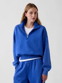 VintageSoft Oversized Half-Zip Wedge Pullover - Admiral blue — view 5