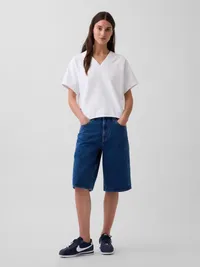 VintageSoft Terry Oversized V-Neck Sweatshirt - Fresh white — view 2
