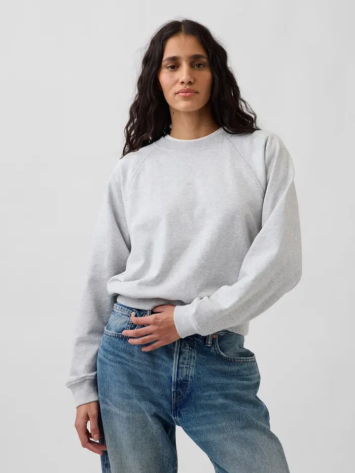 VintageSoft Terry Raglan Sweatshirt - Heather grey