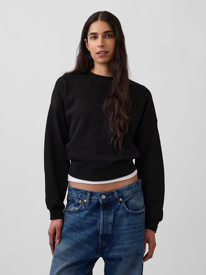 VintageSoft Wedge Crew Sweatshirt - True black