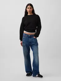 VintageSoft Wedge Crew Sweatshirt - True black — view 3