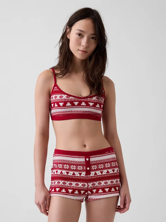 Waffle Bralette - Bearisle print