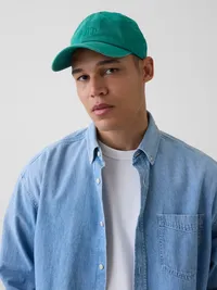 Washed Logo Baseball Hat - Baize green — view 2