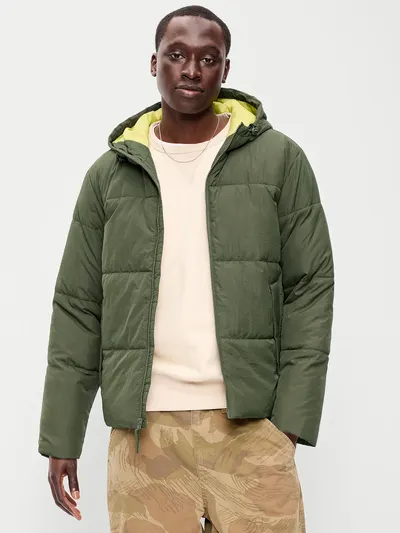 Water-Resistant Puffer Jacket - Heritage Green