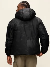 Water-Resistant Utility Puffer Jacket - Black Print — view 2