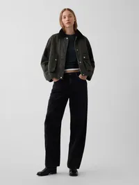 Waxed Canvas Barn Jacket - Peat green — view 2
