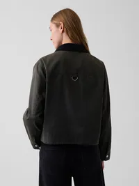 Waxed Canvas Barn Jacket - Peat green — view 3
