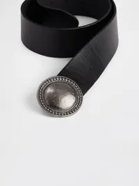 Western Leather Belt - Black — view 4
