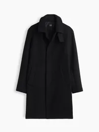 Wool-Blend Car Coat - BASIC BLACK — view 5