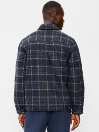 Wool-Blend Chore Jacket - Blue Plaid — view 2