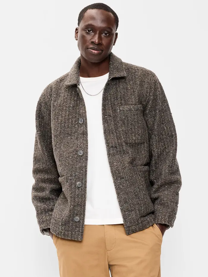 Wool-Blend Chore Jacket - Gray