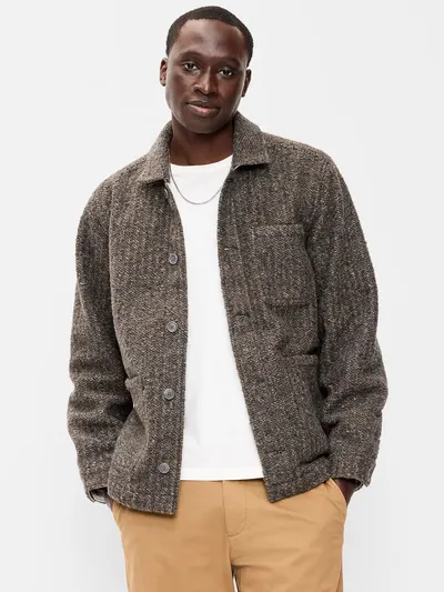 Wool-Blend Chore Jacket - Gray