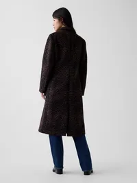 Wool-Blend Leopard Coat - Brown leopard print — view 3