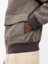 Wool-Blend Zip Bomber Jacket - Coffee Grounds — view 5