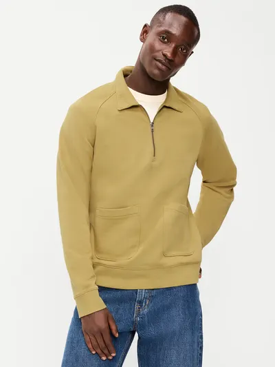 Workwear Collared Fleece Chore Pullover - Paperbag